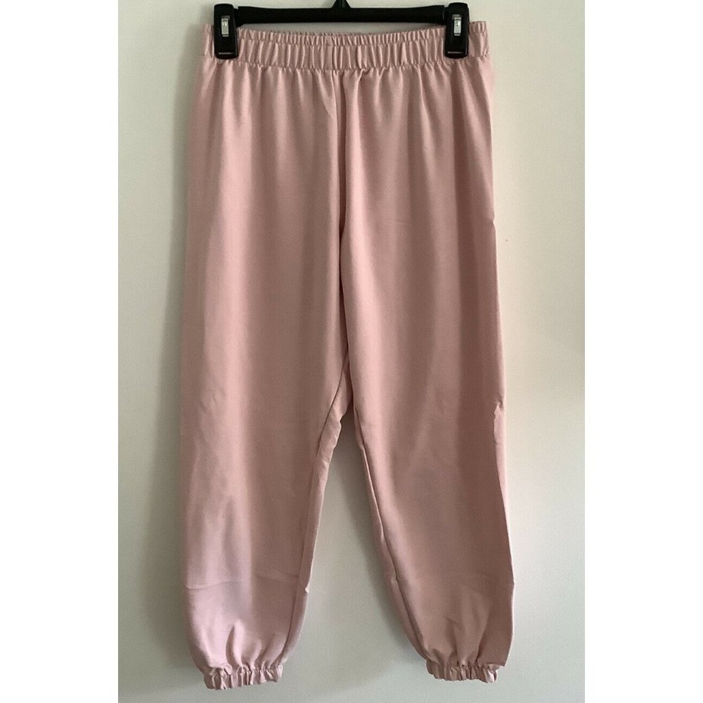 nasty gal stretch joggers dusty pink sweatpants size women's XL